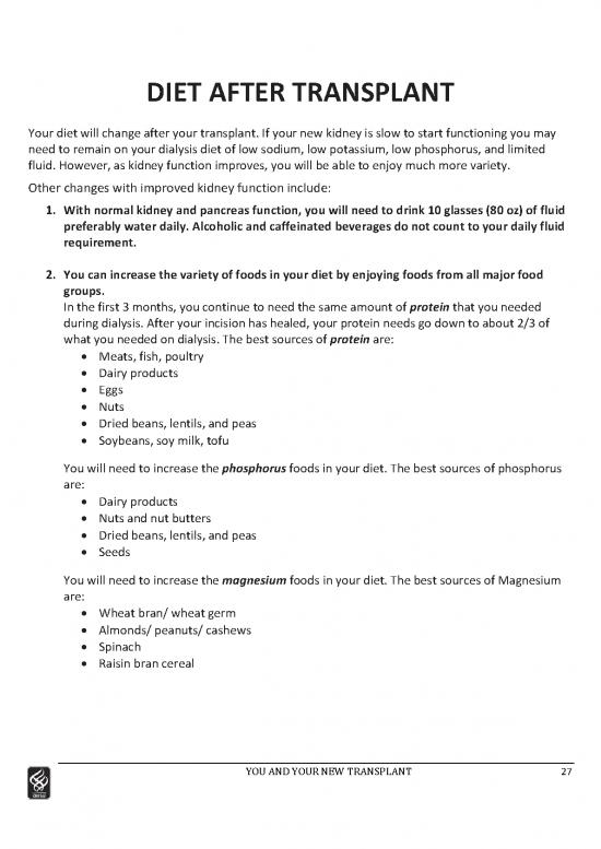 Kidney Diet Pdf 141545 Kidney Diet After Transplant