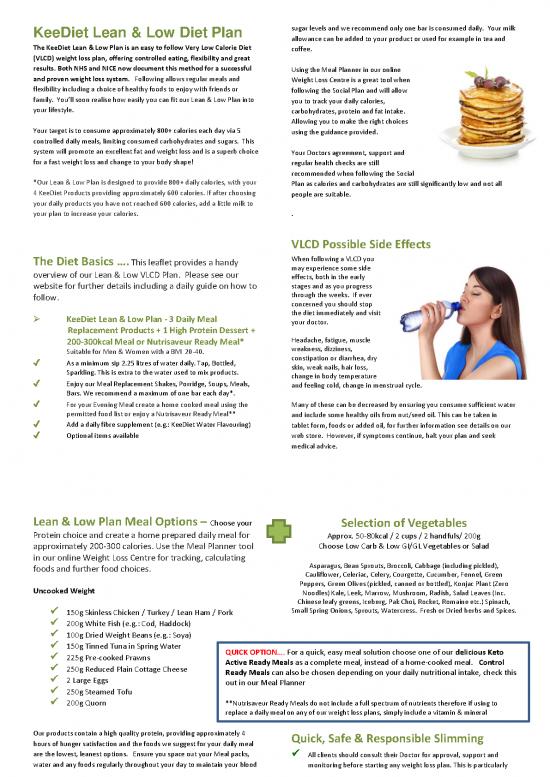 picture Fat Loss Diet Pdf 142350 | Lean & Low Vlcd Plan 800 