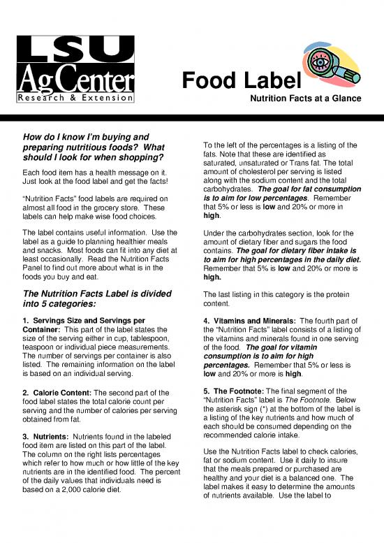 picture Food Label Template Pdf 140986 | Microsoftwordnewfood Label Nutrition Facts At A Gl