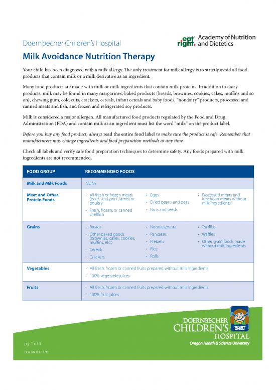 picture_Food Label Template Pdf 141546 | Milk Avoidance Nutrition Therapy