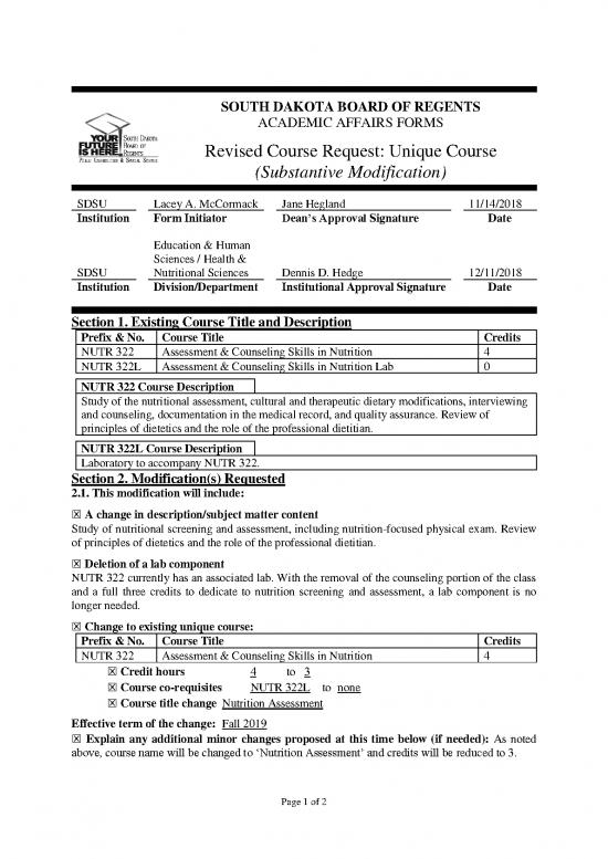 picture Dietary Modification Pdf 142028 | Nutr 322 322l Assessment And Counseling Skills In Nutrition And Lab (rcr U)