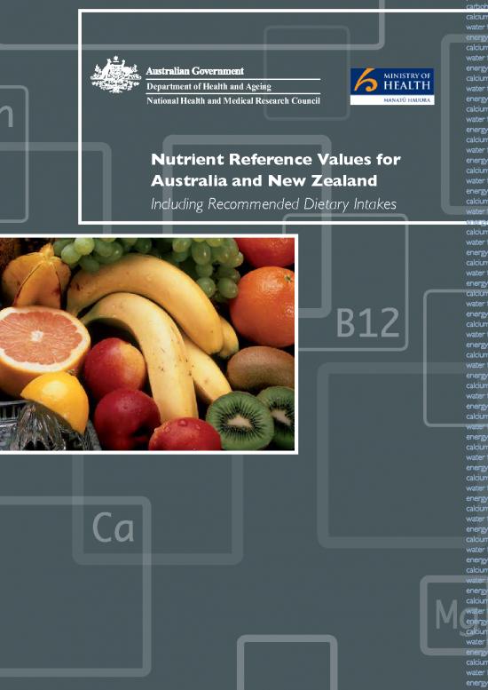 Nutrient Reference Values Pdf 141356 Nutrient Refererence Dietary Intakes