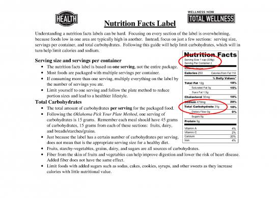 picture Understanding Calories Pdf 141530 | Nutrition Facts Label