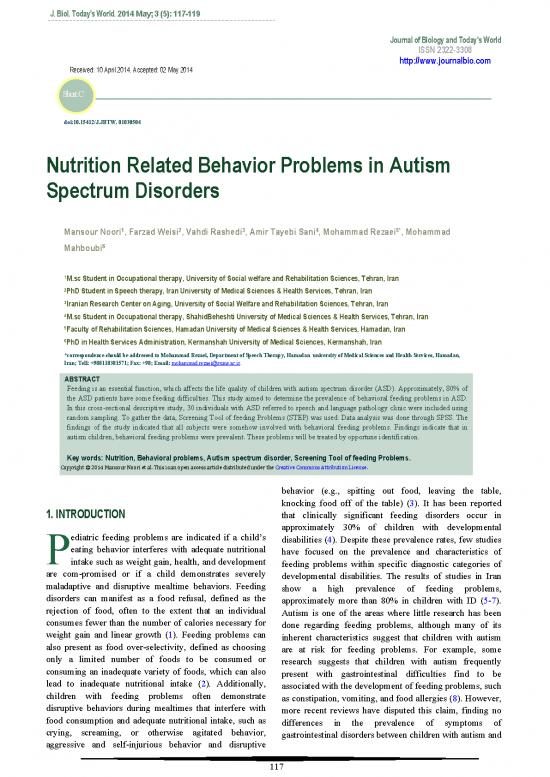 picture1_Nutrition Journal Pdf 140743 | Nutrition Related Behavior Problems In Autism Spectrum Disorders