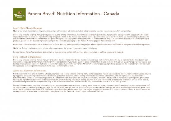 picture_Panera Bread Nutrition Pdf 141614 | Panera Nutrition Canada