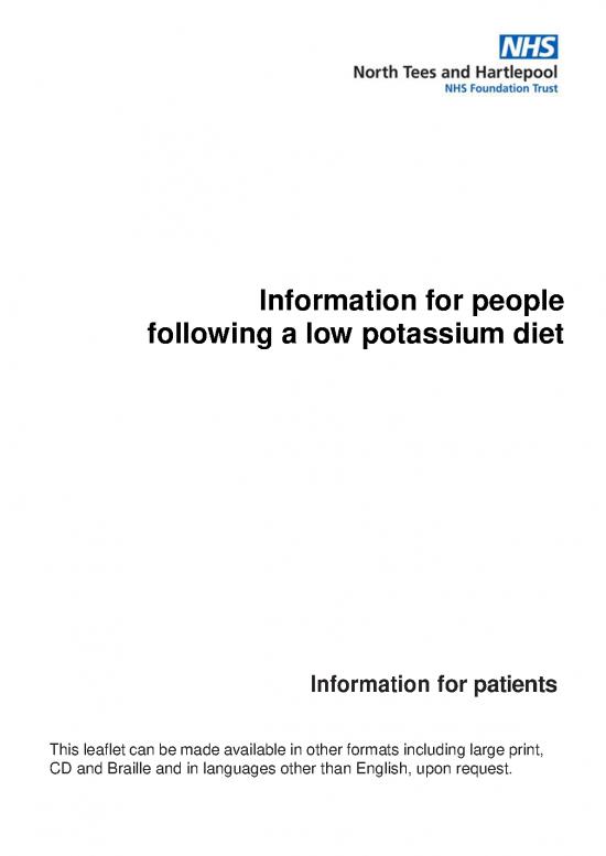 picture Foods High In Potassium List Pdf 141441 | Pil1061 Information For People Following A Low Potassium Diet Final 19 Lp