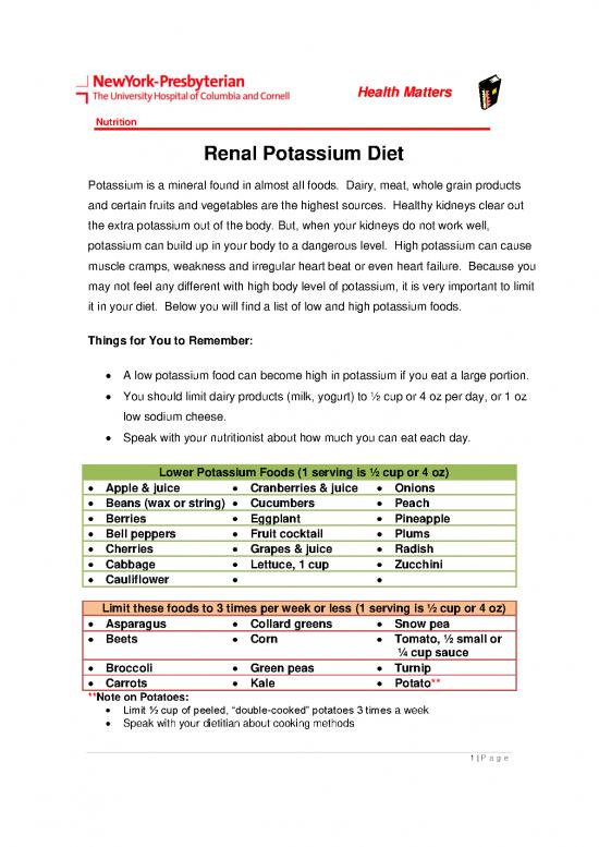 picture Healthy Nutrition Pdf 141517 | Renal Potassium Diet