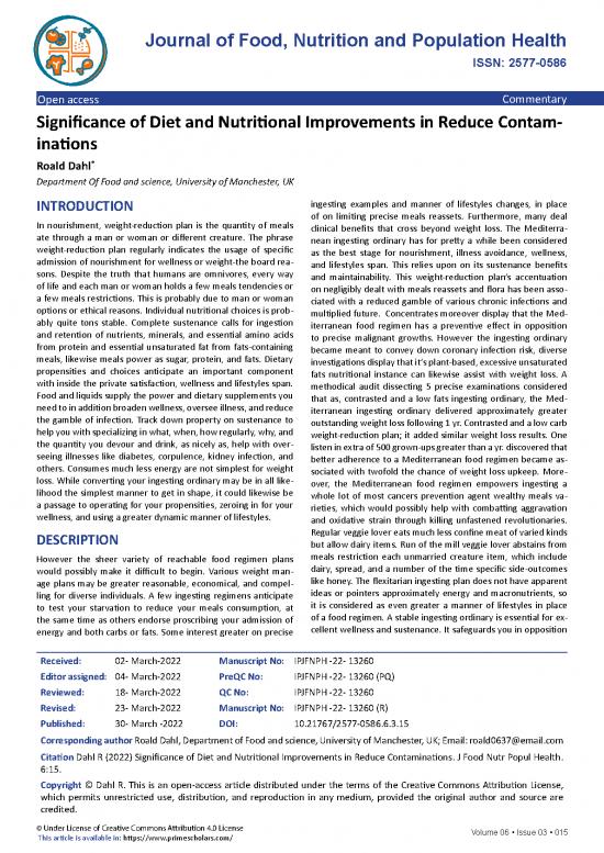 picture The Science Of Nutrition Pdf Free 141762 | Significance Of Diet And Nutritional Improvements In Reduce Contaminations