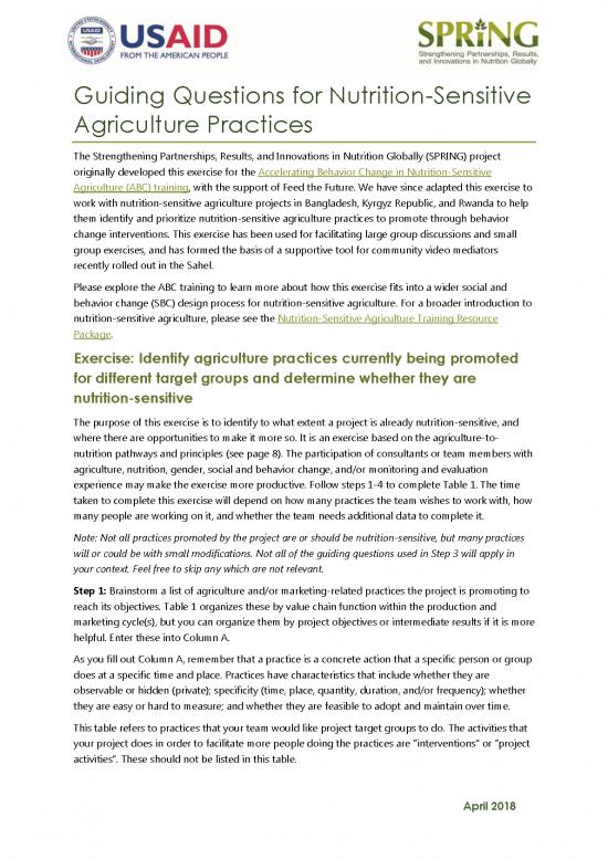 picture Nutrition Support Pdf 142180 | Spring Guiding Questions For Nsa Practices