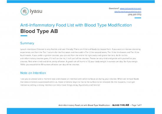 picture_Type Ab Blood Iyasu Intentional Cleanse Food List