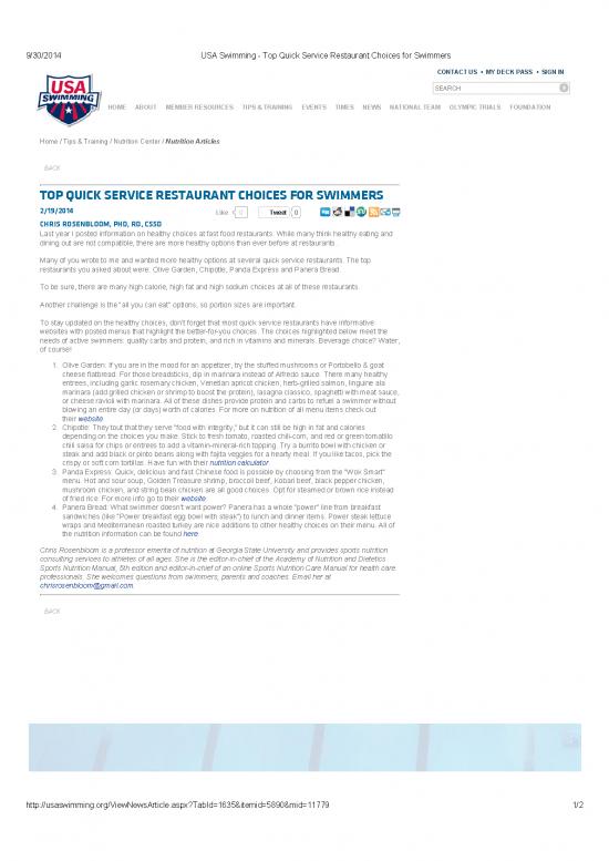 picture1_Healthy Nutrition Pdf 142303 | Usa Swimming   Top Quick Service Restaurant Choices For Swimmers