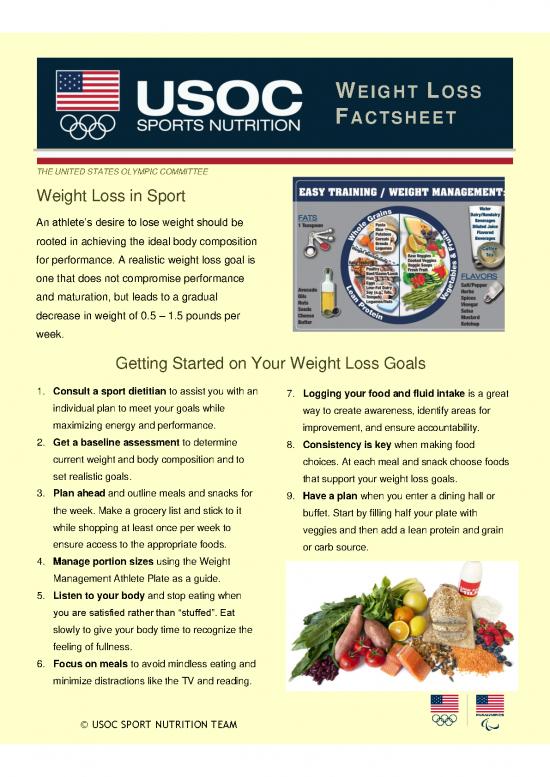 picture Athlete Meal Plan Pdf 141412 | Weight Loss Fact Sheet 2015