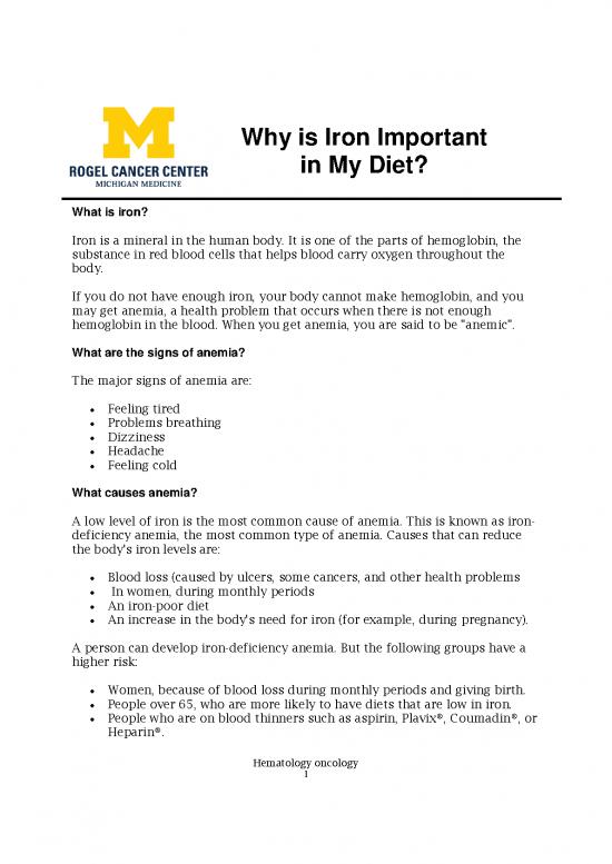 picture1_Iron Diet Pdf 141075 | Why Is Iron Important