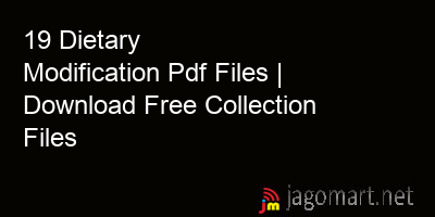 picture 19 Dietary Modification Pdf Files | Download Free Collection Files