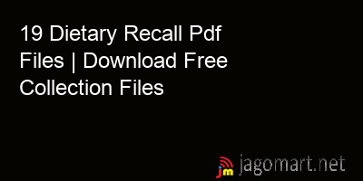 picture 19 Dietary Recall Pdf Files | Download Free Collection Files