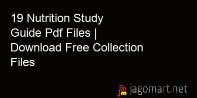 picture 19 Nutrition Study Guide Pdf Files | Download Free Collection Files