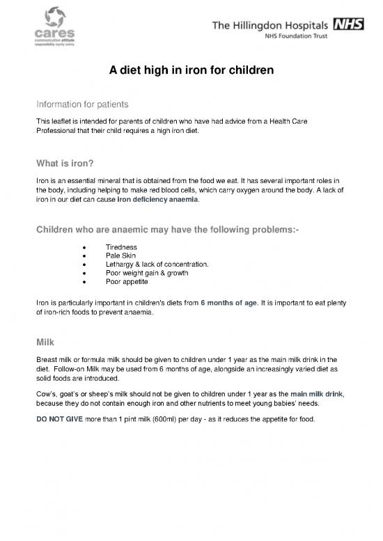 picture Foods High In Iron Pdf 143948 | A Diet High In Iron For Children