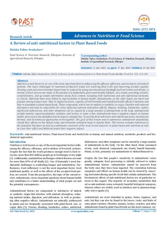 picture Healthy Nutrition Pdf 143772 | A Review Of Antinutritional Factors In Plant Based Foods