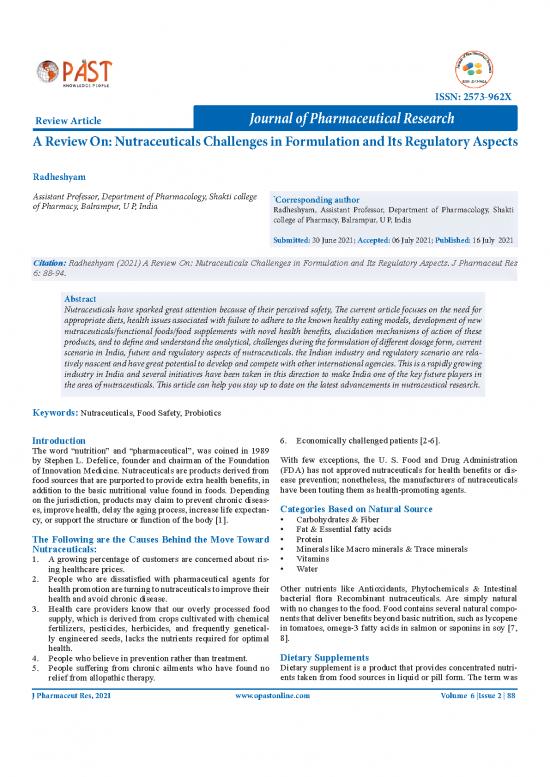 picture1_Pharmacy Pdf 143773 | A Review On Nutraceuticals Challenges In Formulation And Its Regulatory Aspects