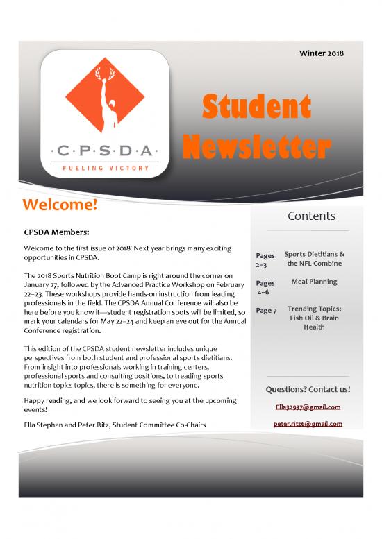 picture Perspectives In Nutrition Pdf 143879 | Cpsda Winter Newsletter 2017 5 12 19 Edited 2