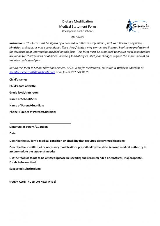 picture Dietary Modification Pdf 145622 | Dietary Modifications And Special Needs Form