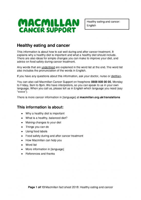 picture Cancer Diet Pdf 145090 | English Healthy Eating For  Translation Tcm9 275863