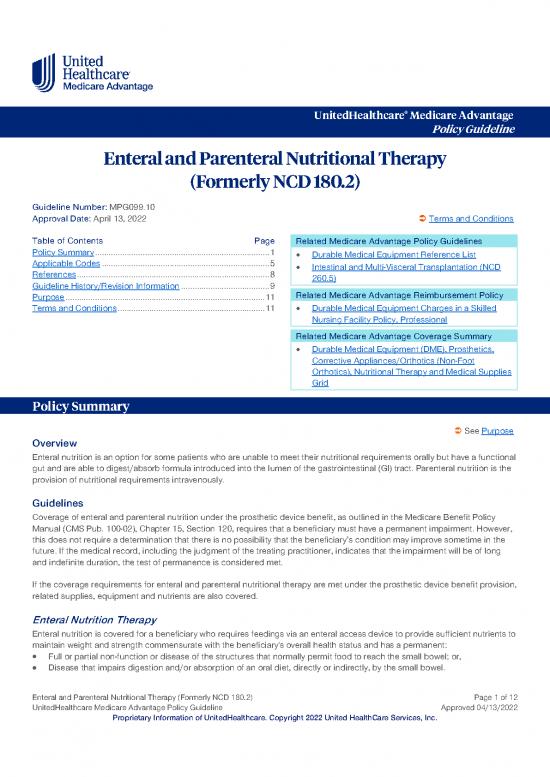 Nutrition In Nursing Pdf 144137 Enteral Parenteral Nutrition Therapy