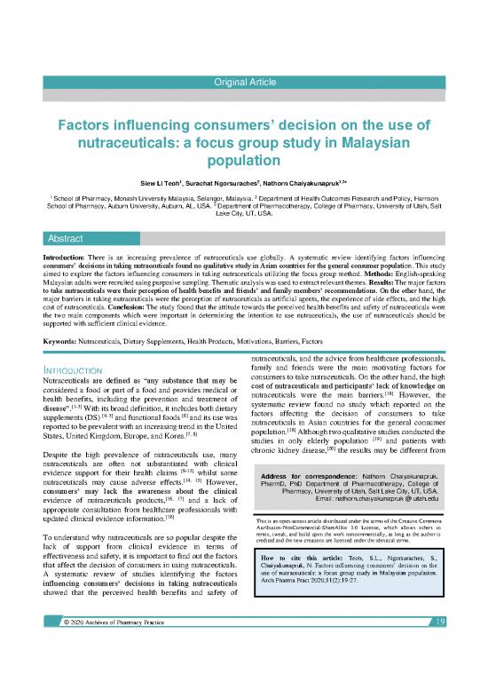picture1_Pharmacy Pdf 144691 | Factors Influencing Consumers Decision On The Use Of Nutraceuticals A Focus Group Study In Malaysi