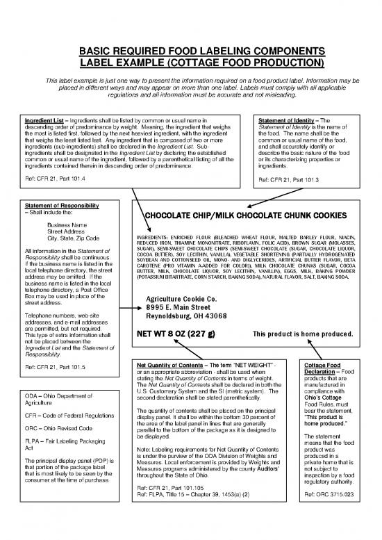 picture_Food Label Template Pdf 144695 | Food Label Sample