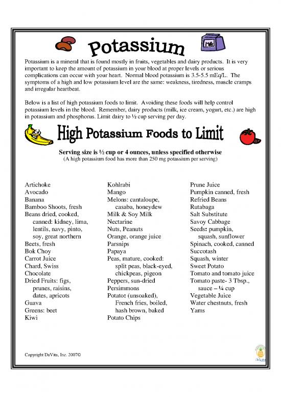 picture1_Foods High In Potassium List Pdf 145386 | High Potassium List From Davita Renal Dietitians1