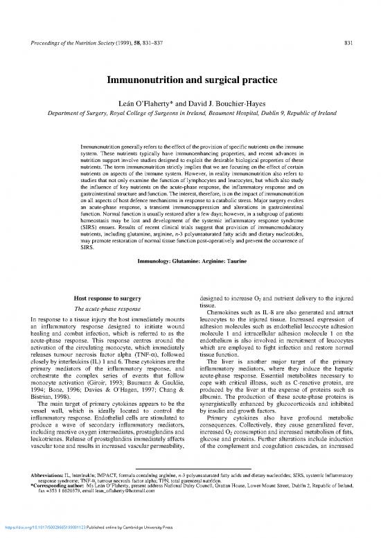 picture1_Nutrition Support Pdf 143338 | Immunonutrition And Surgical Practice