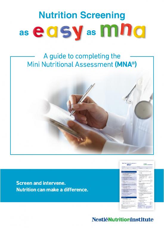 picture1_Nutritional Risk Screening Tool Pdf 143677 | Mna Guide English