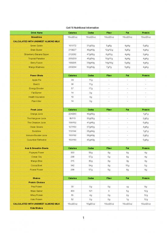 picture_Booster Juice Nutritional Information Pdf 145409 | Nutrional Values Get Fit 19