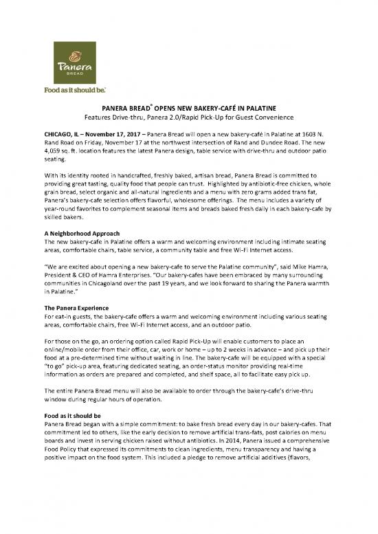 picture_Panera Bread Now Opens In Palatine