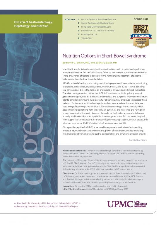 picture1_Short Bowel Syndrome Diet Pdf 144726 | Pittdigestspring2017