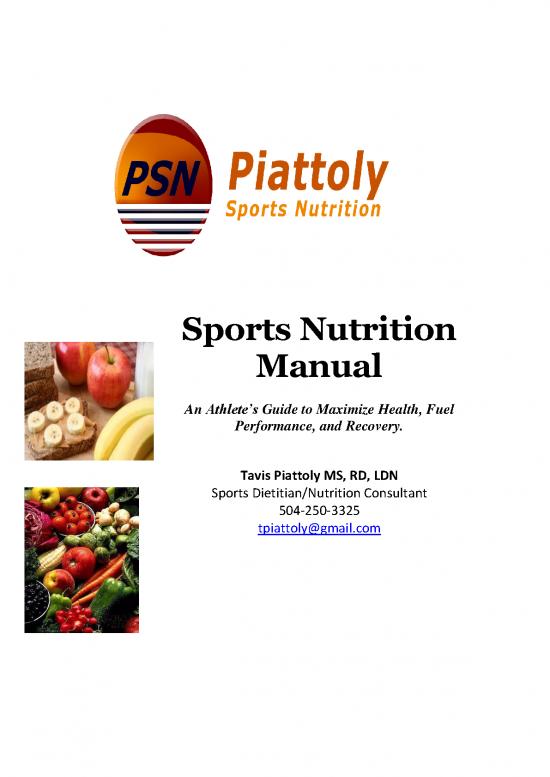 picture Sports Nutrition Manual Pdf 144039 | Psn Sports Nutrition Manual
