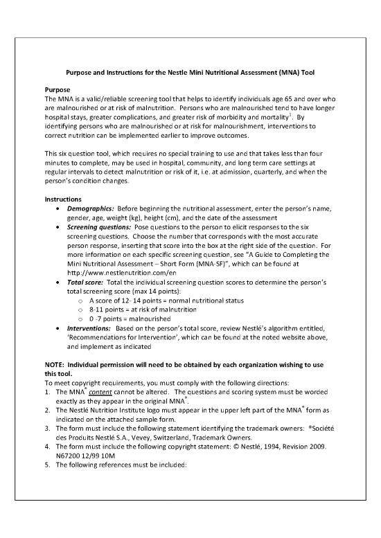 picture1_Nutritional Risk Screening Tool Pdf 143904 | Purposeandinstructionsforthemna