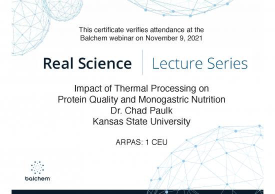 picture Monogastric Nutrition Pdf 145268 | Real Science Webinar Certificate Paulk