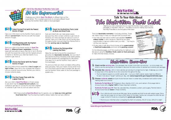 picture1_Food Label Template Pdf 144182 | Talk To Your Kids Aboutthe Nutrition Facts Label