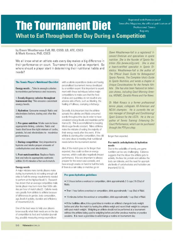 picture Tennis Nutrition Pdf 145560 | Tennis Tournament Eating Weatherwax Kovacs Tennisworld Magazine 2011 Just Article