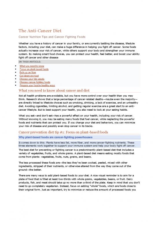 picture Healthy Nutrition Pdf 145076 | The Anti Cancer Diet