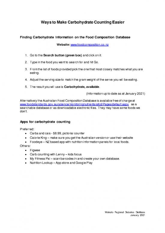 picture1_Calorie Counter Pdf 144387 | Ways To Make Carbohydrate Counting Easier
