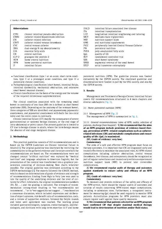 Espen Practical Guideline Clinical Nutrition In Chronic Intestinal Failure