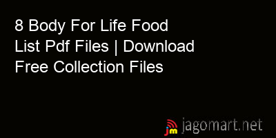 picture 8 Body For Life Food List Pdf Files | Download Free Collection Files