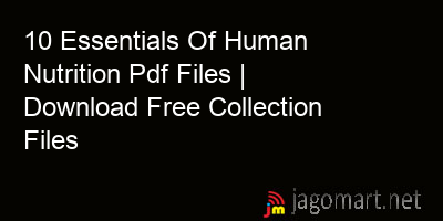 picture 10 Essentials Of Human Nutrition Pdf Files | Download Free Collection Files