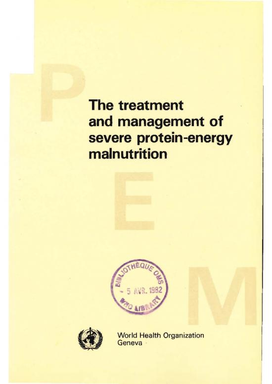 picture Protein Energy Malnutrition Treatment Pdf 147011 | 9241541598 Eng