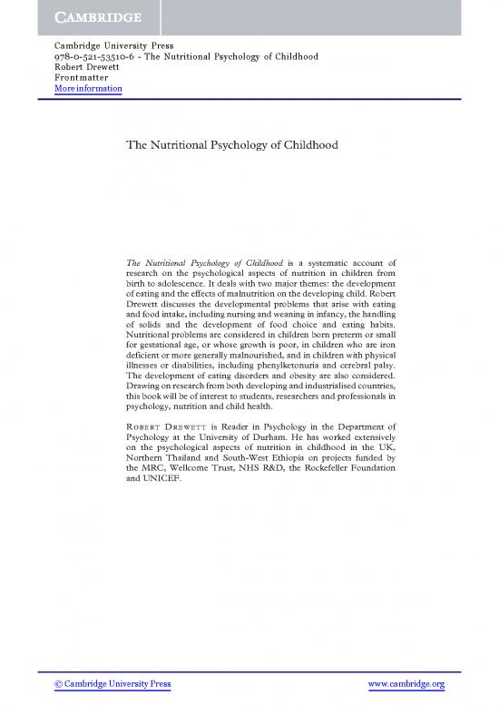 picture Nutritional Psychology Pdf 146912 | 9780521535106 Frontmatter