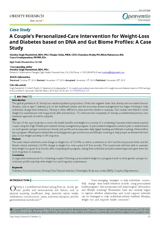 picture Case Study Pdf 145812 | A Couples Personalized Care Intervention For Weight Loss And Diabetes Based On Dna And Gut Biome Profiles A Case Study Oroj 6 139