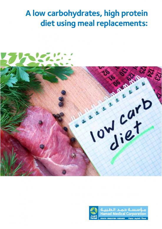 picture Protein Diet Pdf 146538 | A Low Carbohydrates, High Protein Diet Using Meal Replacements   English