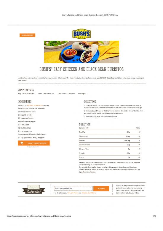 picture_Easy Chicken And Black Bean Burritos Recipe   Bush’s® Beans